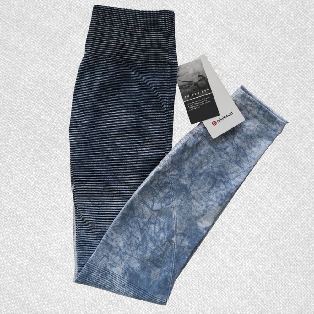 Sculpt Support Lululemon Ebb to Train High-Rise Leggings – Blue Ink Marble